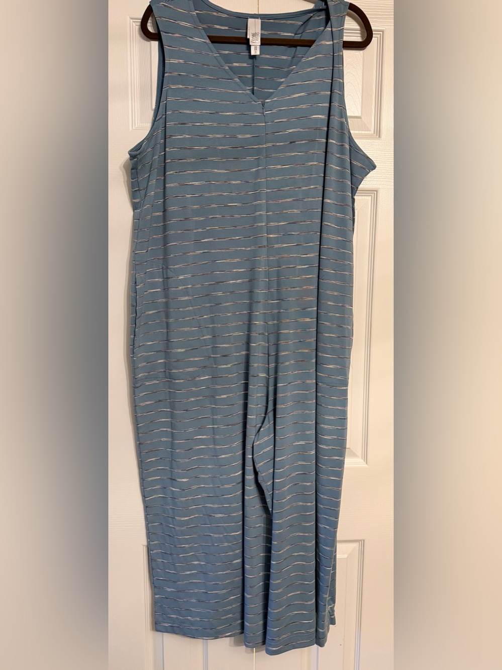 Soft Blue Sleeveless Plus Size Wynn Layers Jumpsuit Romper Wide Leg 2x NWOT